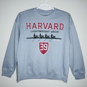 Harvard University Rowing Team Champs Sweatshirt Medium Gray Front/Back Print